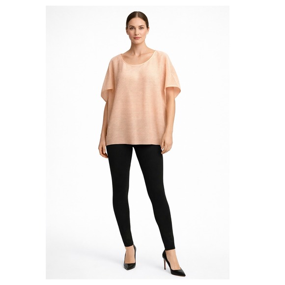 Lafayette 148 New York Tops - NEW Lafayette 148 Aura Pink‎ Gauze boxy Blouse top Size XL peach pink textured